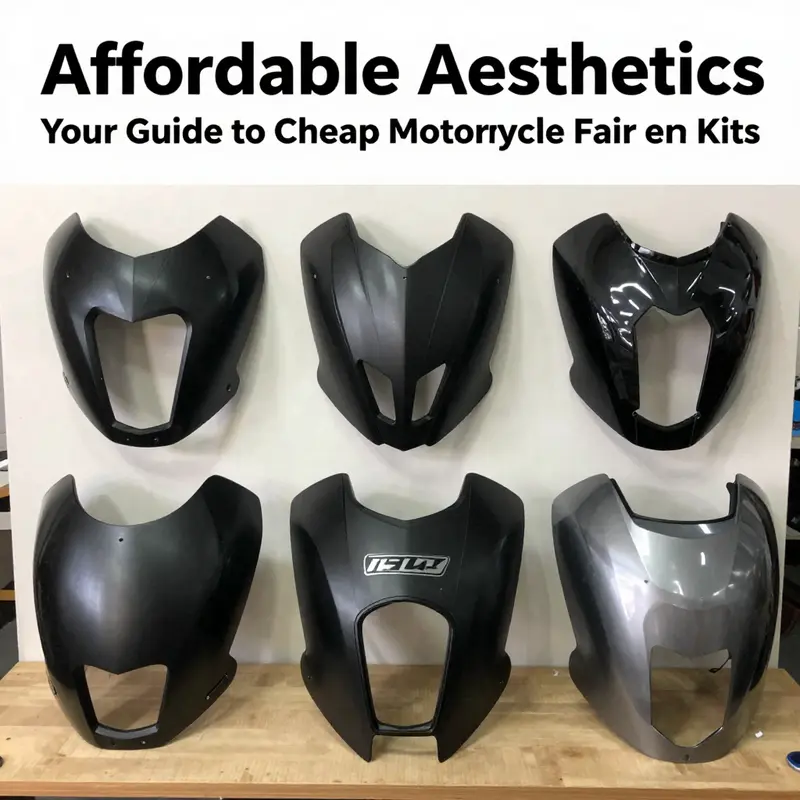 Different types of motorcycle fairing kits highlighting the available configurations.