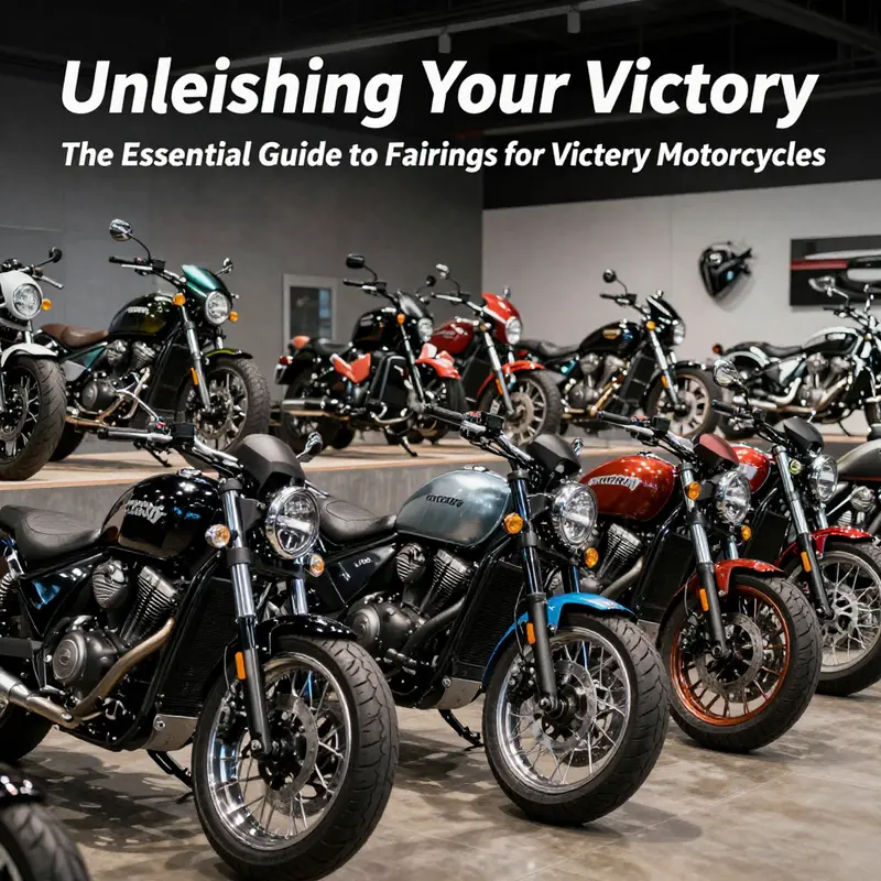 An assortment of Victory motorcycle fairings highlighting design diversity.