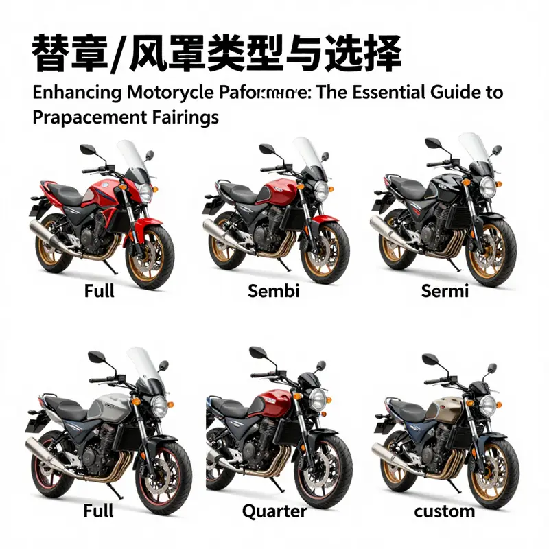 Illustration of diverse types of motorcycle fairings, highlighting their design and coverage.