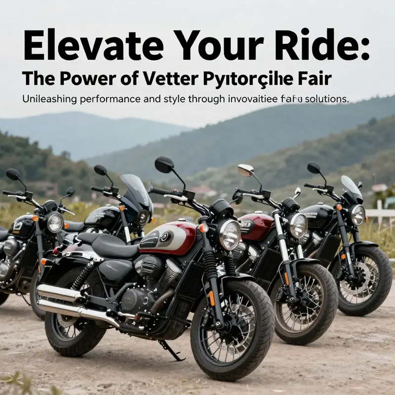 A vibrant display of motorcycles with Vetter fairings in a scenic environment, representing adventure and customization.