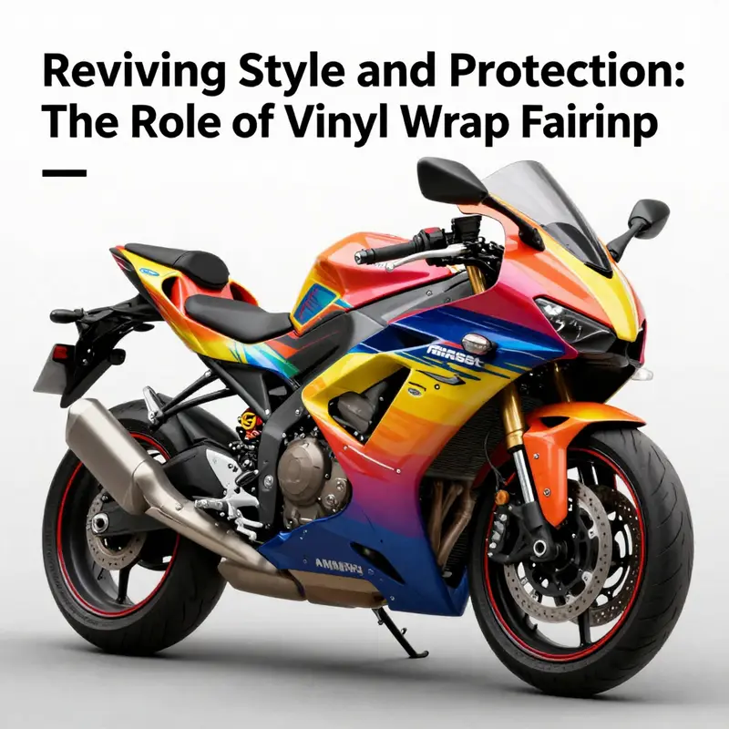 A motorcycle with an eye-catching vinyl wrap demonstrating enhanced aesthetics.