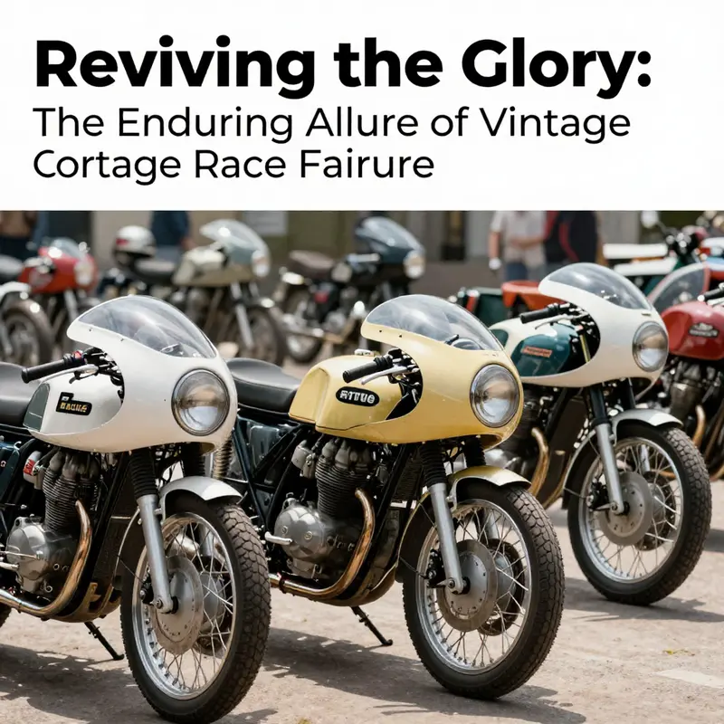 An array of vintage motorcycles showcasing beautifully designed race fairings.