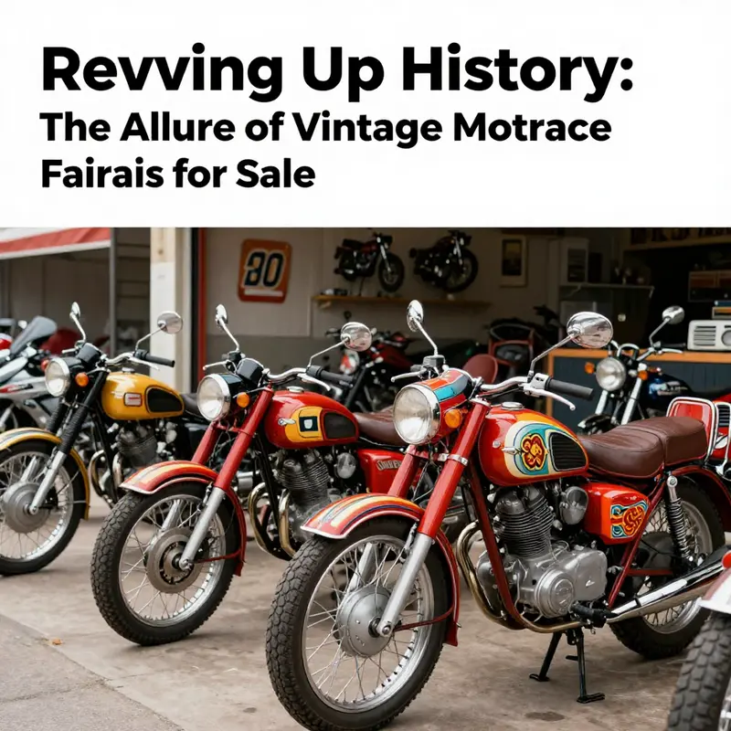 A row of vintage motorcycles showcasing various custom-designed fairings, parked outside a traditional motorcycle shop.