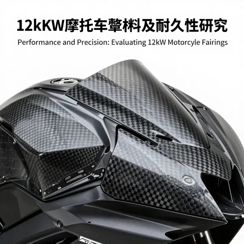 The aerodynamic design of a 12kW motorcycle fairing enhances performance and stability.