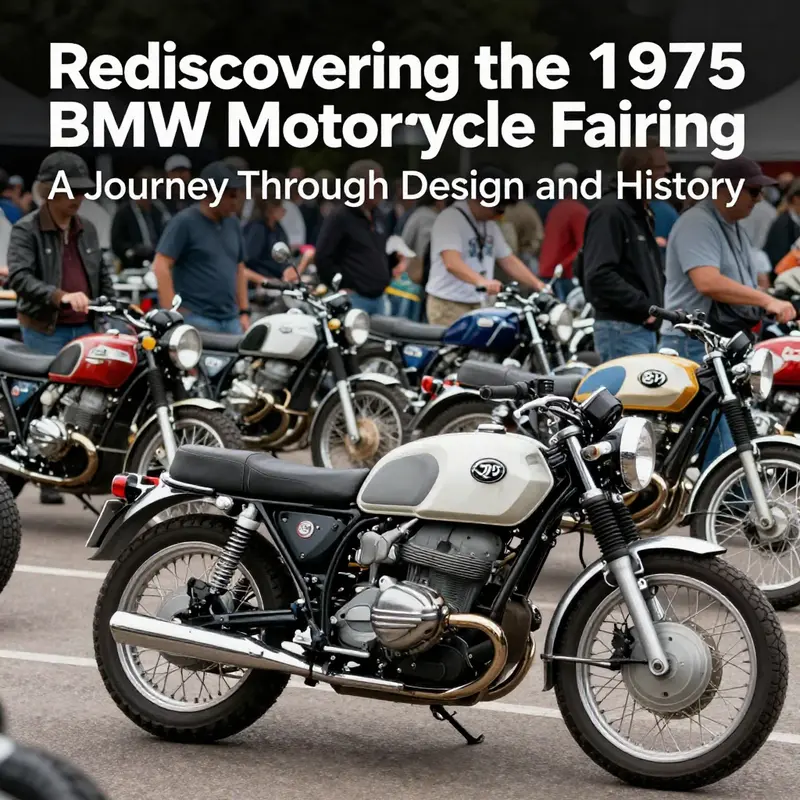 The sleek and iconic design of the 1975 BMW motorcycle fairing highlights its aesthetic appeal and craftsmanship.
