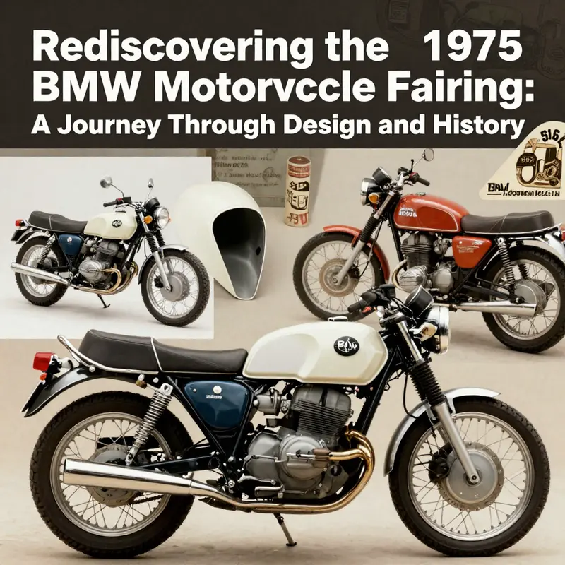 The sleek and iconic design of the 1975 BMW motorcycle fairing highlights its aesthetic appeal and craftsmanship.