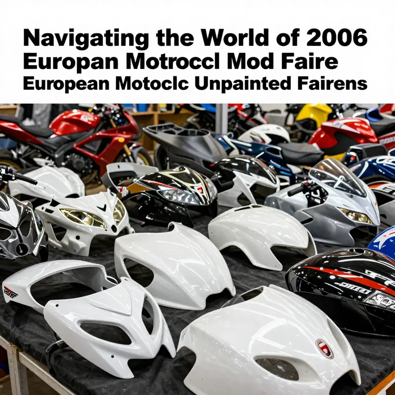 Detailed specifications of the unpainted fairings reveal their ABS composition and fitment details.