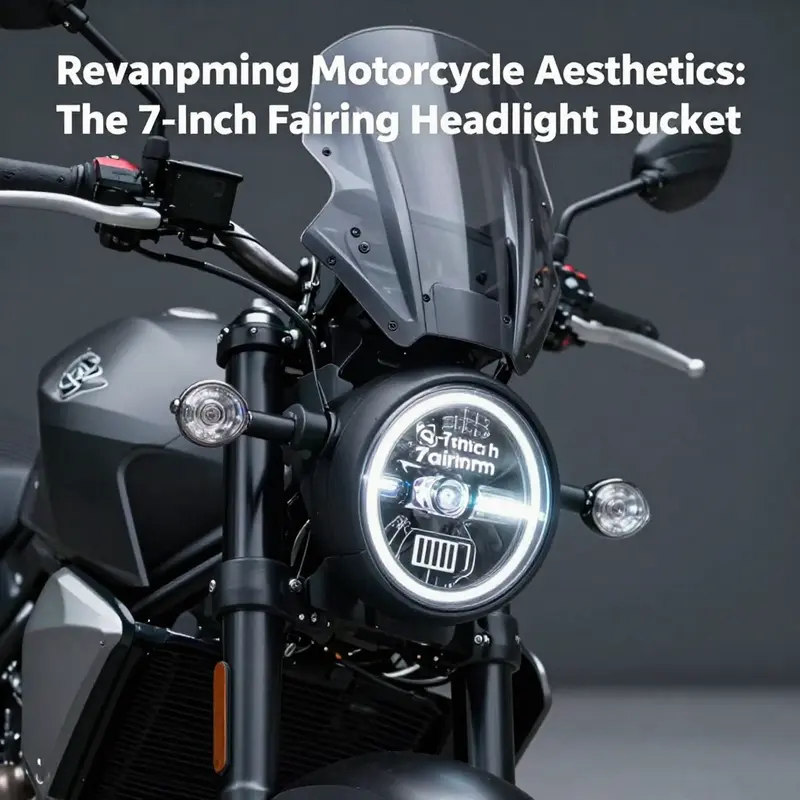 A modern motorcycle featuring an integrated 7-inch fairing headlight bucket.