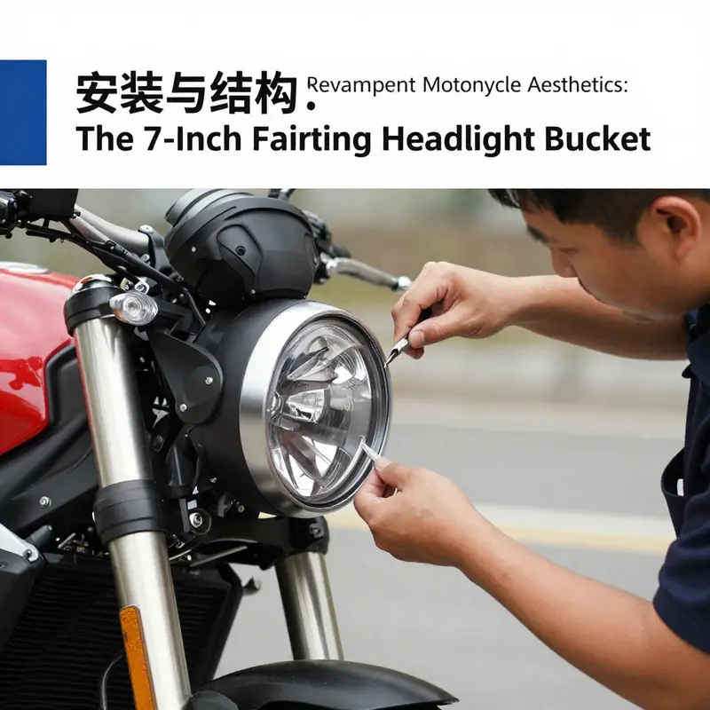 A modern motorcycle featuring an integrated 7-inch fairing headlight bucket.