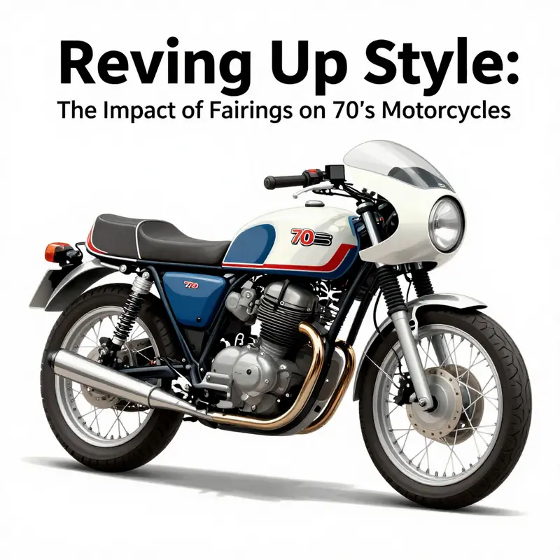 The evolution of fairings in 70’s motorcycles, blending performance with aesthetic enhancements.