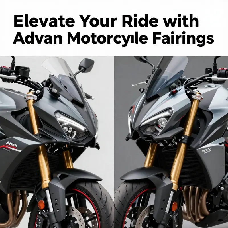 Advan motorcycle fairings showcasing their design and brand identity.