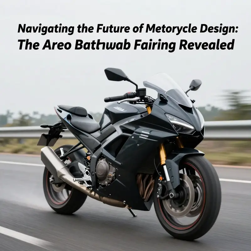 An illustration showcasing the aerodynamic design and functionality of an aero bathtub motorcycle fairing.