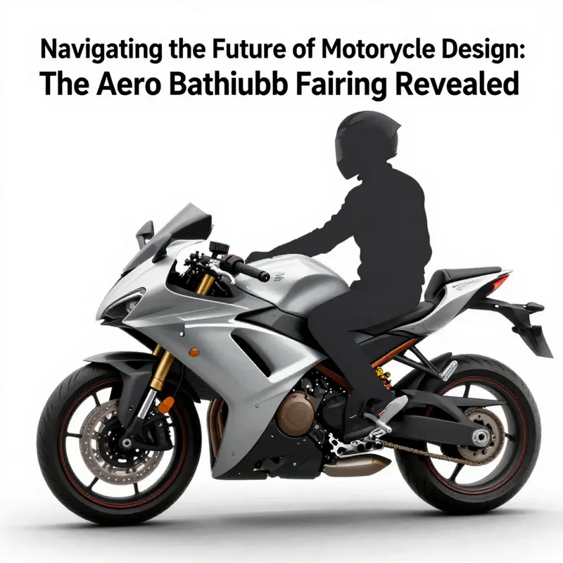 An illustration showcasing the aerodynamic design and functionality of an aero bathtub motorcycle fairing.