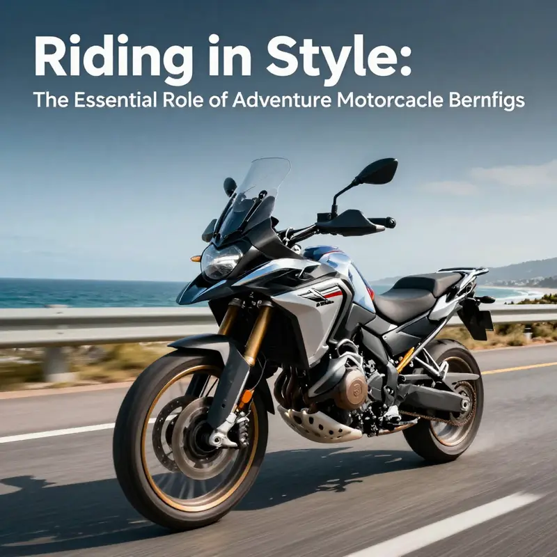 Adventure motorcycle providing superior protection with its aerodynamic fairing in adverse weather conditions.