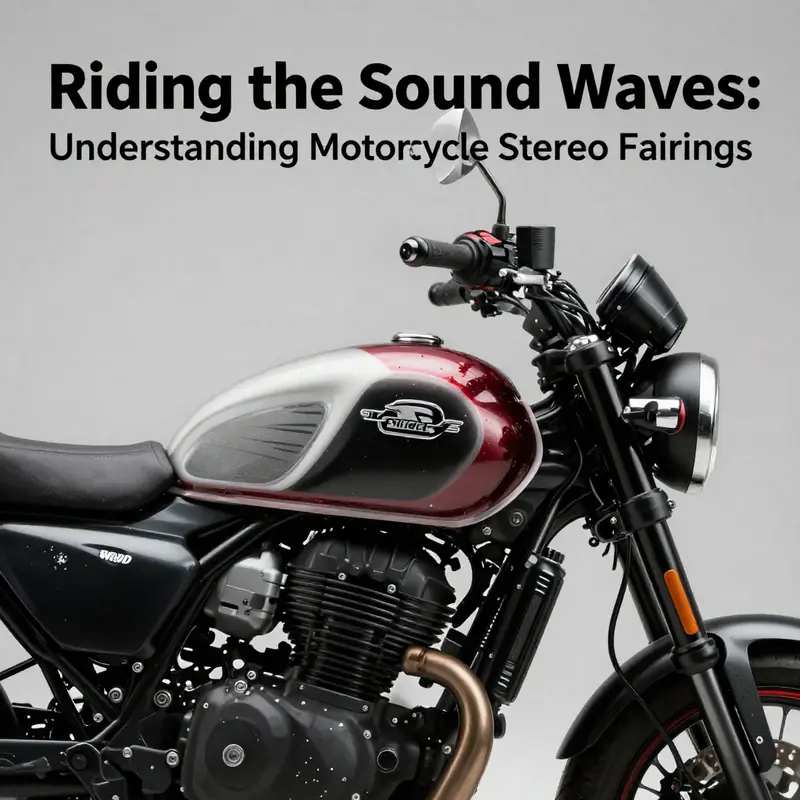 Close-up of a beautifully designed motorcycle stereo fairing emphasizing its functionality and aesthetics.