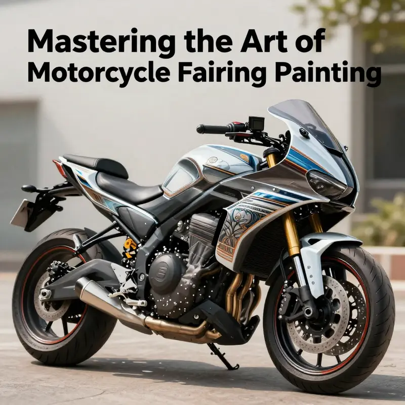 An expert motorcycle painter demonstrates precision in applying coatings to a delicate half fairing.