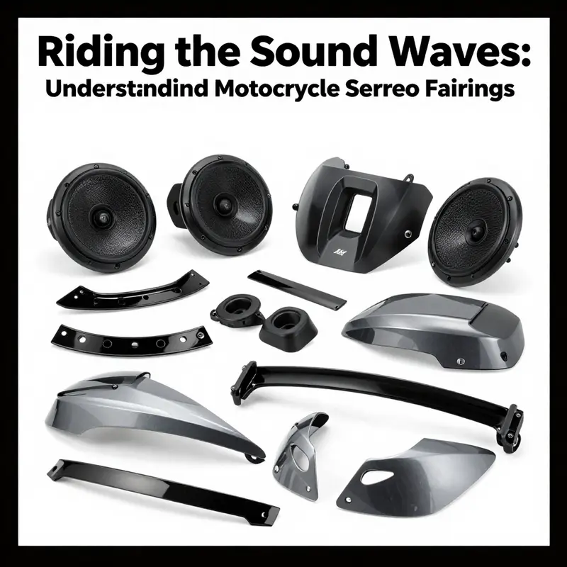 Close-up of a beautifully designed motorcycle stereo fairing emphasizing its functionality and aesthetics.