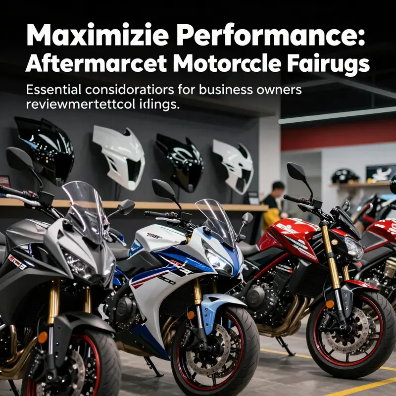 A vibrant showroom featuring various aftermarket motorcycle fairings on display.