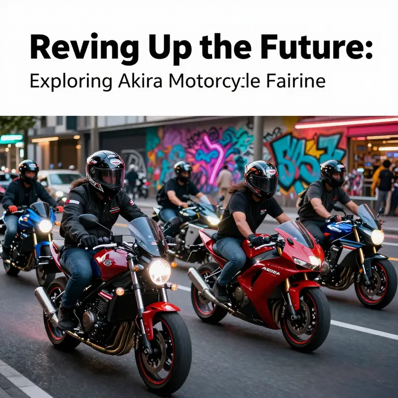 A stunning Akira-inspired motorcycle fairing design, blending futurism with iconic anime aesthetics.