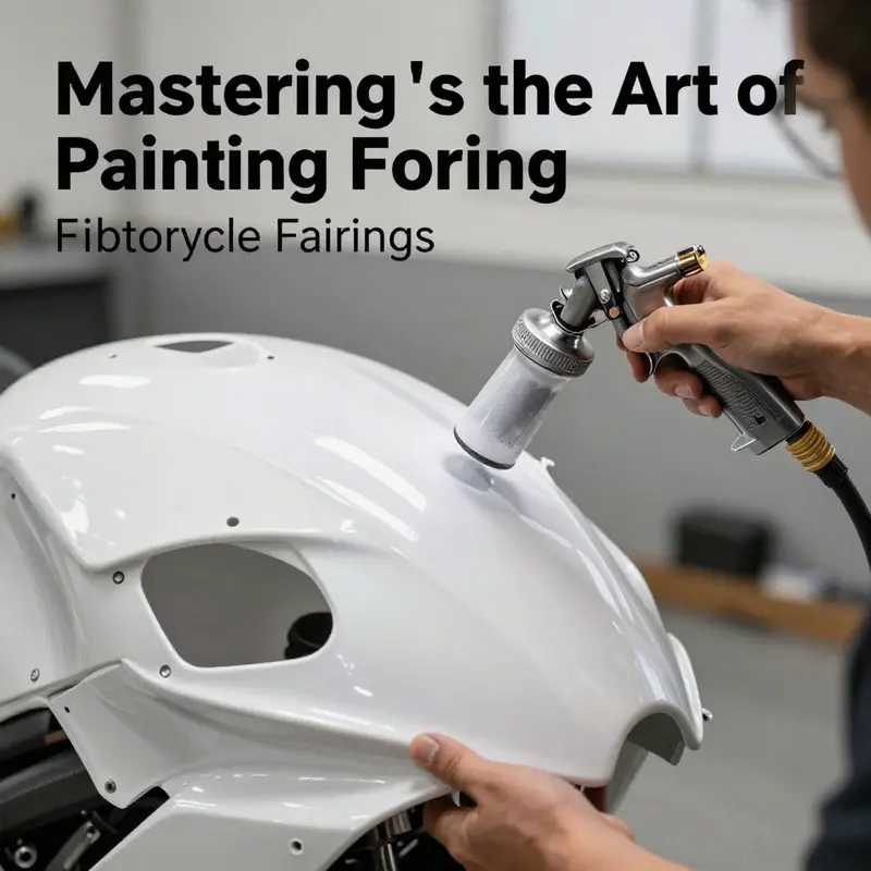 Preparation of fiberglass motorcycle fairing, including cleaning and sanding.