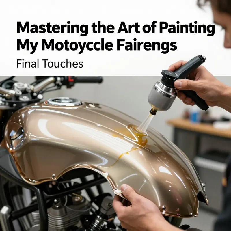 Preparing motorcycle fairings: cleaning, sanding, and masking areas that should remain unpainted.