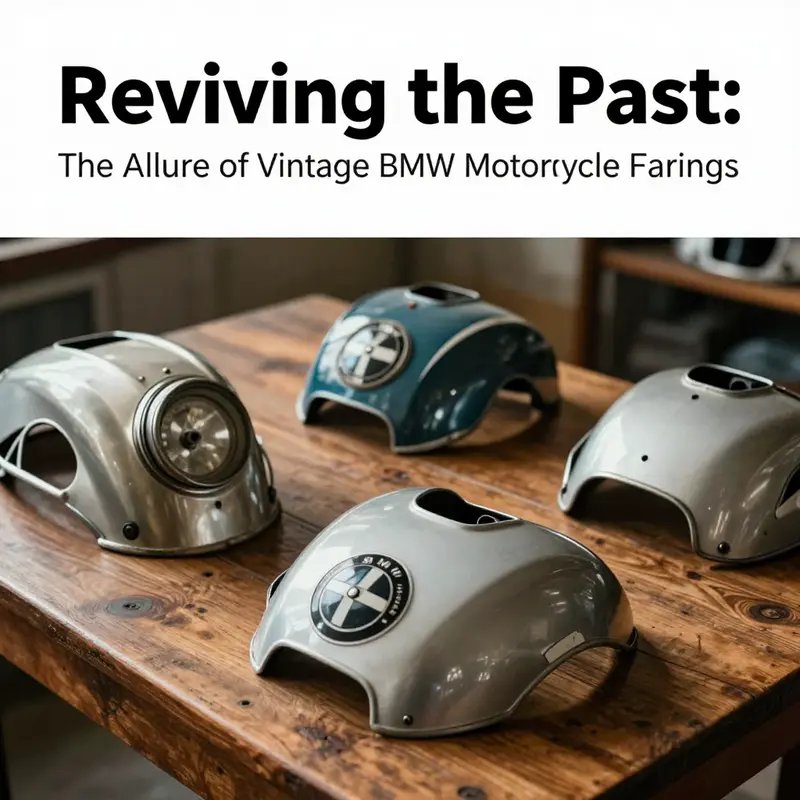 A selection of authentic vintage BMW motorcycle fairings showcasing design intricacies.