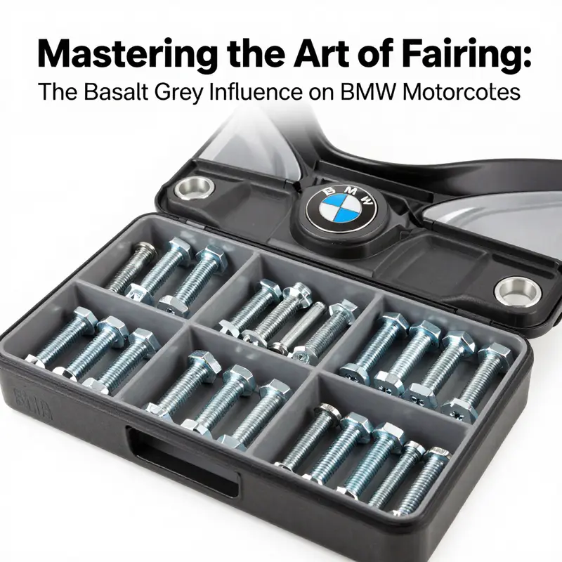 The profound elegance of the BMW motorcycle fairing in Basalt Grey Metallic, showcasing its intricate finish.