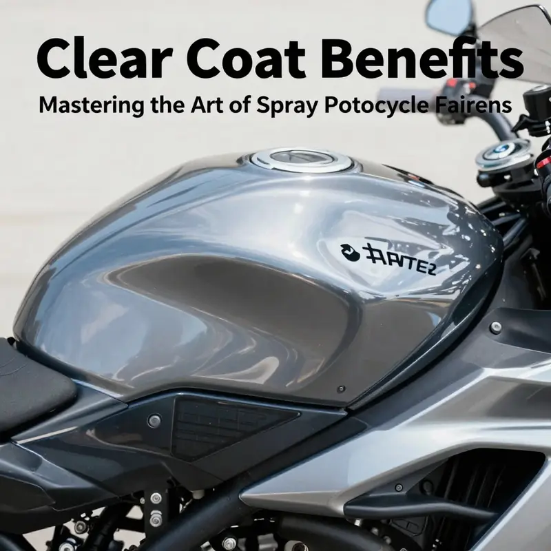 Essential tools and a clean workspace for preparing motorcycle fairings for spray painting.