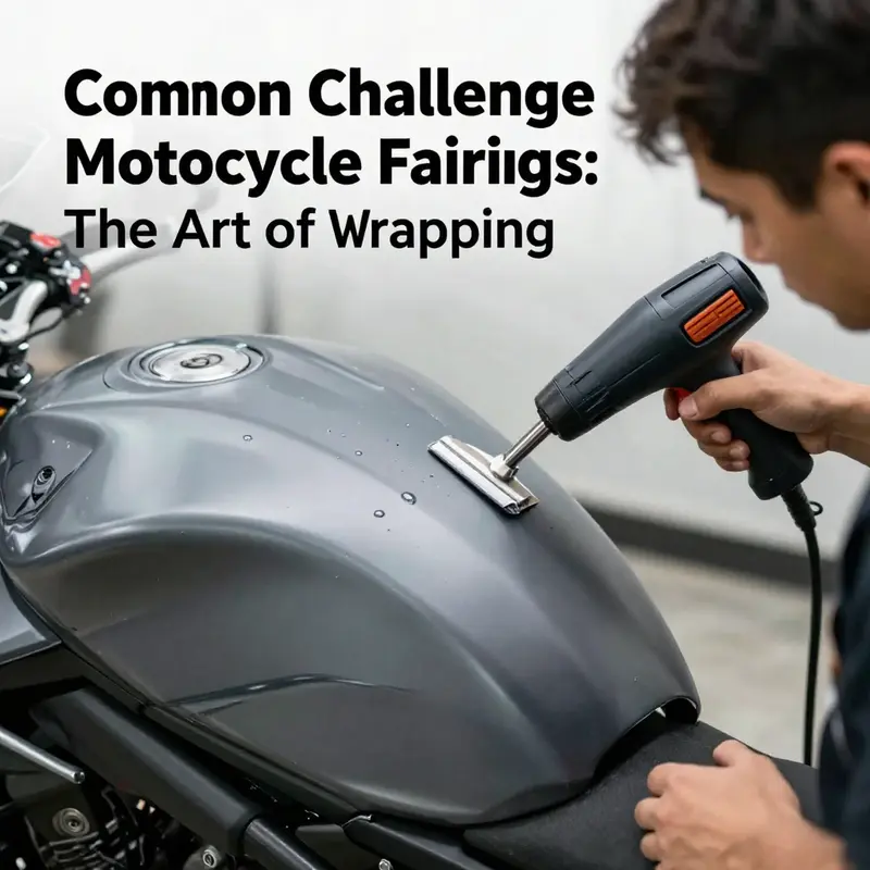 Expert techniques in action for wrapping motorcycle fairings, highlighting careful application and precision.