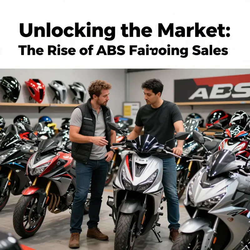 A lively marketplace representing current trends in ABS motorcycle fairings sales.