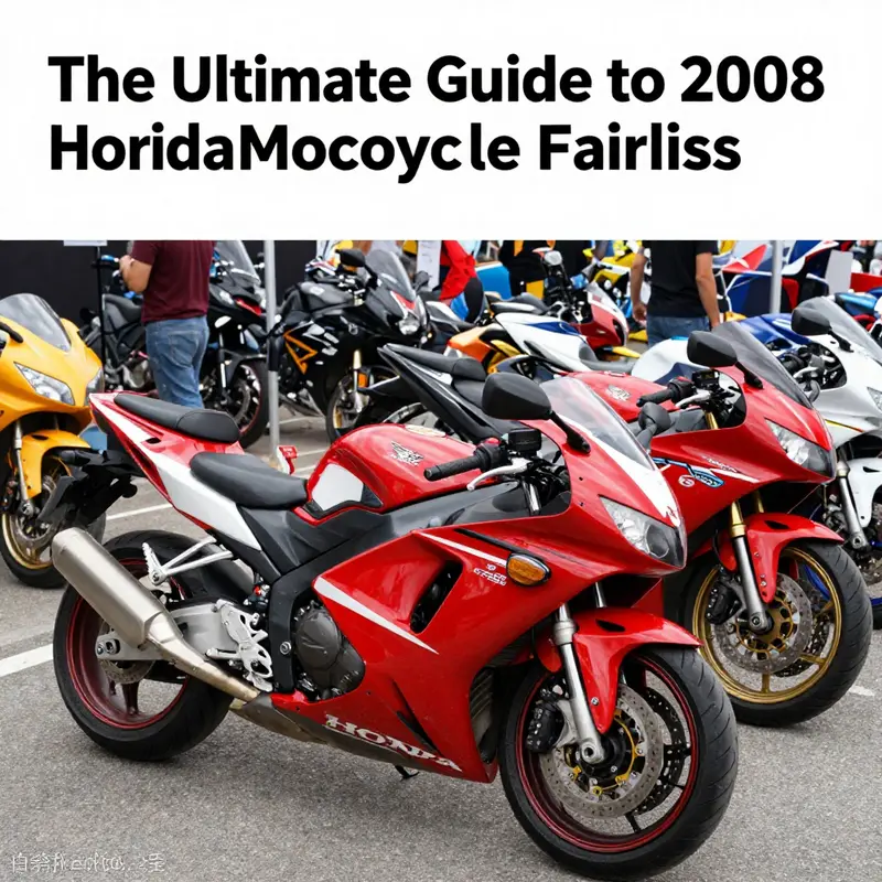 A motorcycle show displaying multiple 2008 Honda motorcycles, each showcasing unique fairing styles and colors.