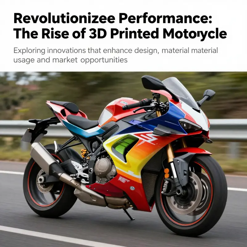 A visually appealing motorcycle with modern 3D printed fairings on an open road, symbolizing advanced motorcycle technology.
