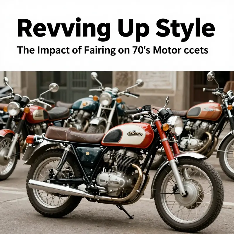 A collection of 1970s motorcycles with fairings, illustrating the distinctive designs and dramatic styling of the era.