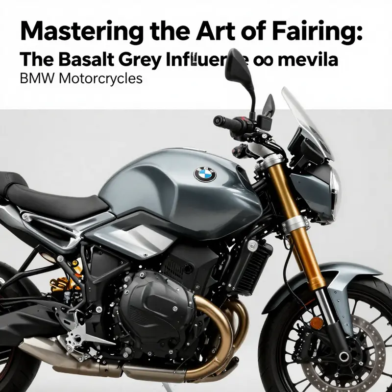 A BMW motorcycle with a Basalt Grey Metallic fairing, symbolizing sophistication and high-performance design.