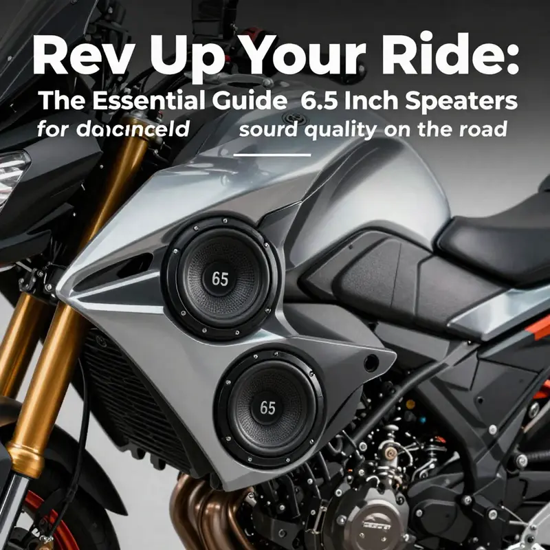 A stylish motorcycle with integrated 6.5 inch speakers in the fairing, representing superior audio capabilities.