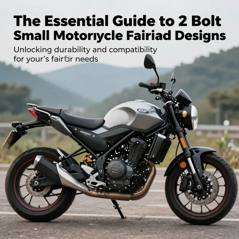 A small motorcycle parked in a scenic area showcasing its 2 bolt fairing design.