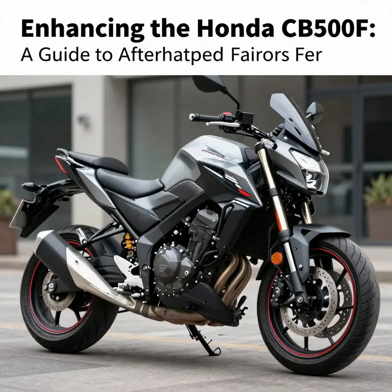 A Honda CB500F motorcycle featuring attractive aftermarket fairings, standing in a vibrant urban setting.