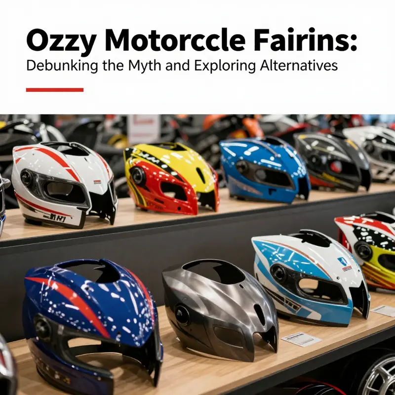 A display of diverse motorcycle fairings in a showroom, representing creativity and personalization in the motorcycle industry.