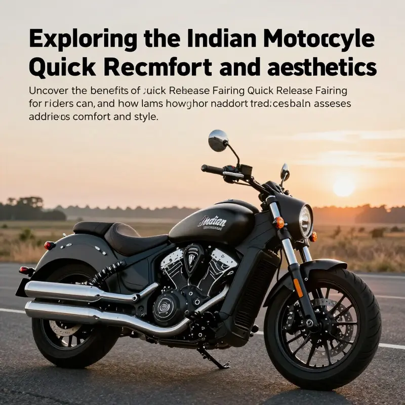 An Indian Motorcycle featuring the Quick Release Fairing, riding along an open road at sunrise, evoking a sense of freedom and exploration.