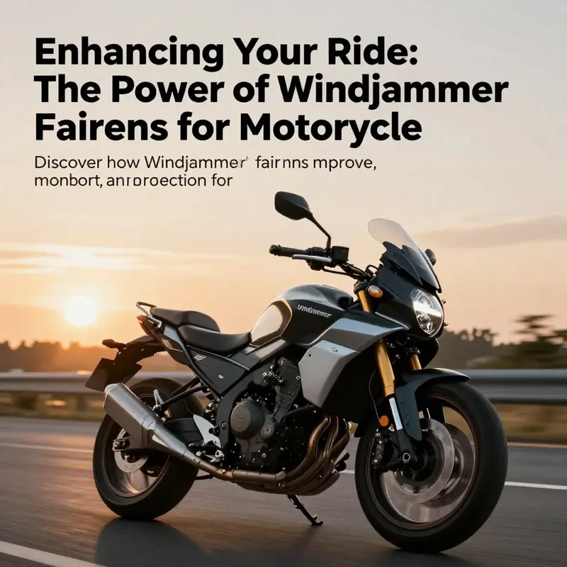 Motorcycle with Windjammer fairing riding on a highway during sunset.