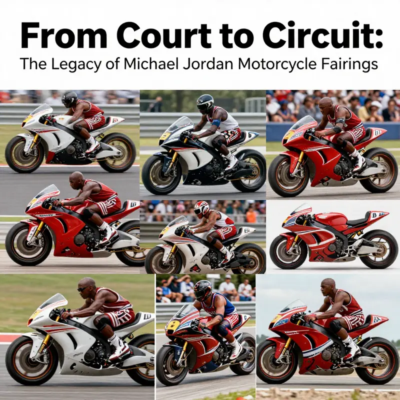 A visual exploration of the evolving designs of Michael Jordan motorcycle fairings over the years.