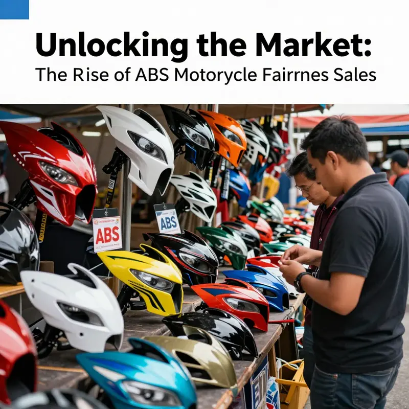 A lively marketplace representing current trends in ABS motorcycle fairings sales.