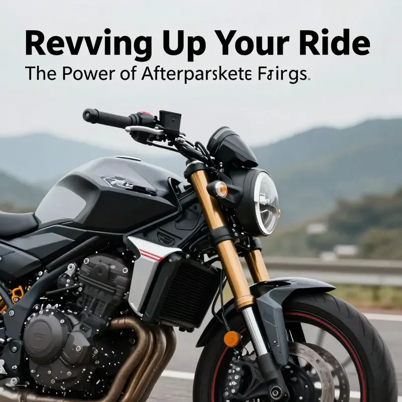 A custom motorcycle with an aftermarket front fairing against a scenic backdrop, highlighting its design.