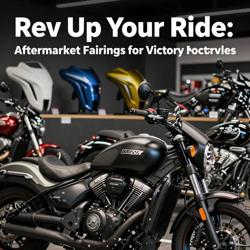 A variety of aftermarket fairings illustrating the customization potential for Victory motorcycles.