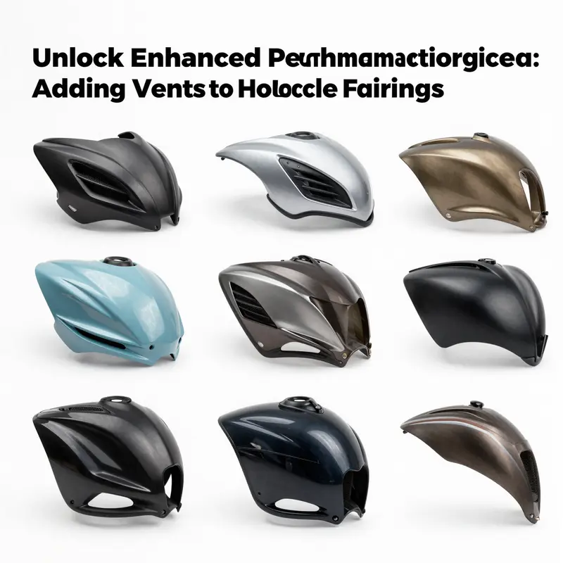 A variety of vent types available for motorcycle fairings, showcasing options for performance enhancement.