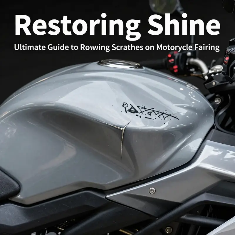 Polishing minor surface scratches on a motorcycle fairing.