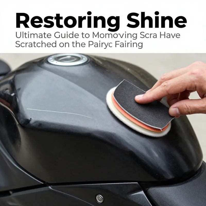 Polishing minor surface scratches on a motorcycle fairing.