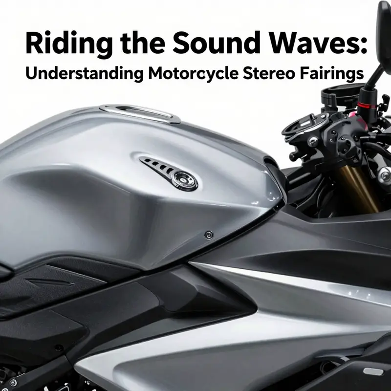 Close-up of a beautifully designed motorcycle stereo fairing emphasizing its functionality and aesthetics.