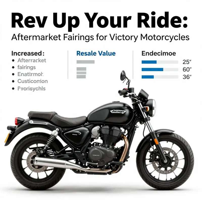 A variety of aftermarket fairings illustrating the customization potential for Victory motorcycles.