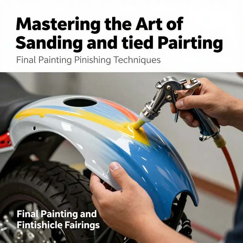Meticulous sanding of motorcycle fairings ensures optimal paint adhesion.